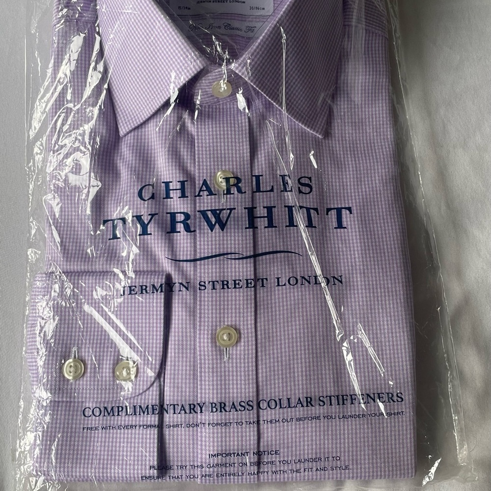 Charles Tyrwhitt Lilac Men's Button Up Dress Shirt - NWT